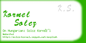 kornel solcz business card